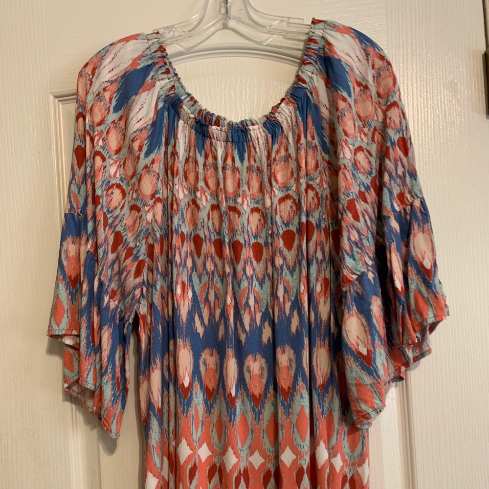 Ali Miles Womens Blouse 2X multicolored